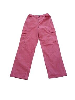 United Colors of Benetton Women’s Coral Red Wide Leg Cargo Pants – Size M